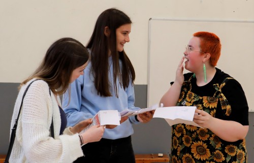 A Level students at Paston College after opening their results Credit Paston College 2